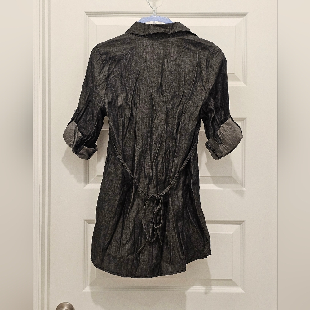 Miley Cyrus Max Azria Grey Chambray Tunic Shirt Dress NWT XL Juniors - Picture 8 of 8